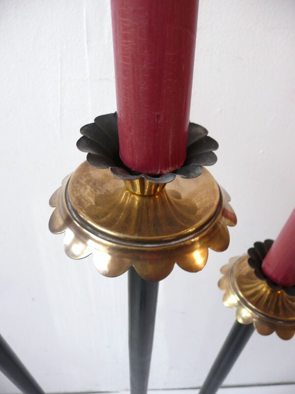Lampadaire à chandelles années 50 vintage 1950 à restaurer