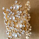 Set of 2 brass and crystal wall lights by Palwa