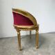 Fauteuil bois doré et velours rouge Louis XVI
