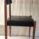 Scandinavian style chair in wood and faux leather - 1960s/70s