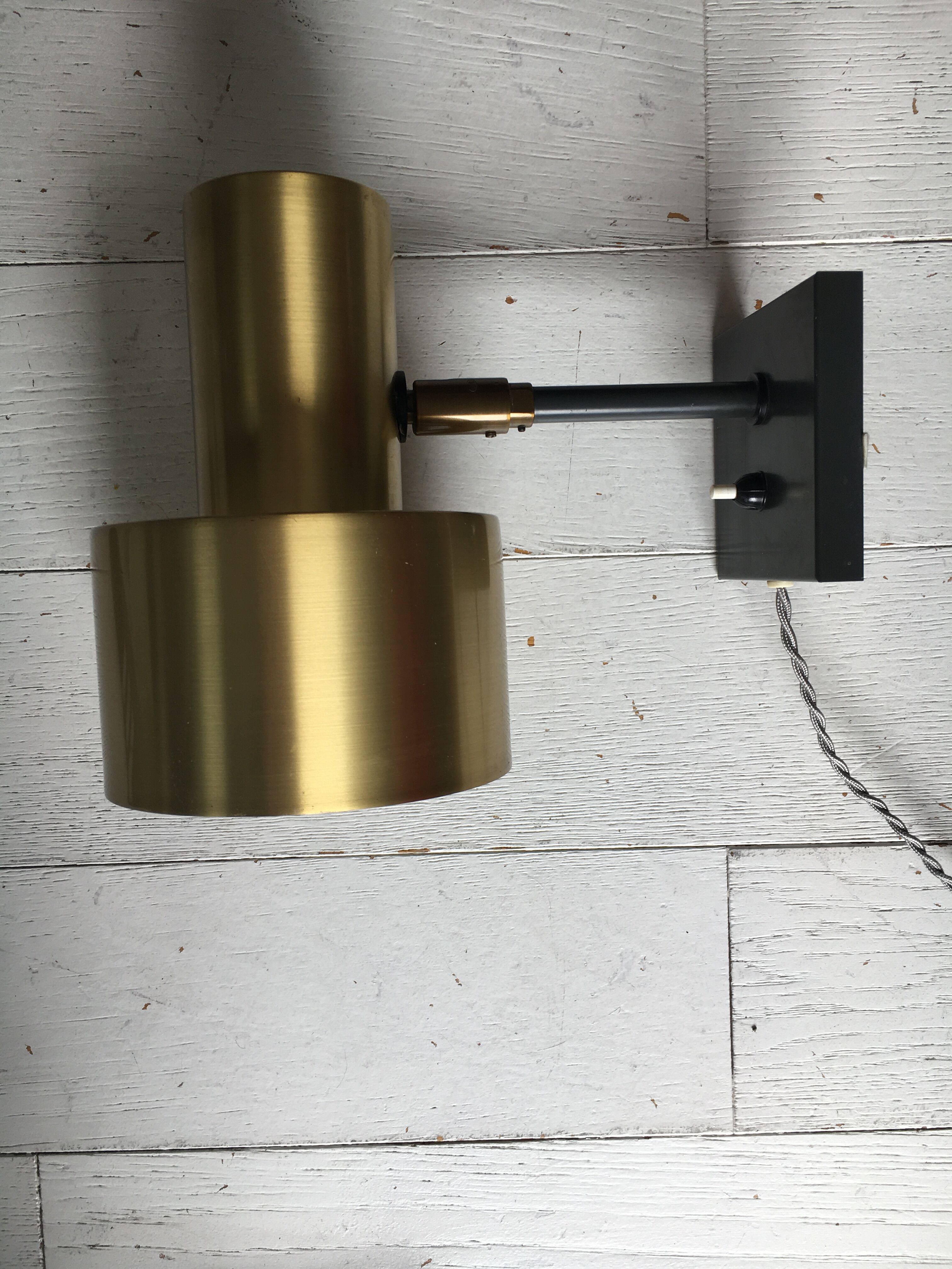 Wall lamp by Johannes Hammerborg in brass, 1970