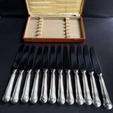 Coffret 12 couteaux de table – Métal argenté et inox