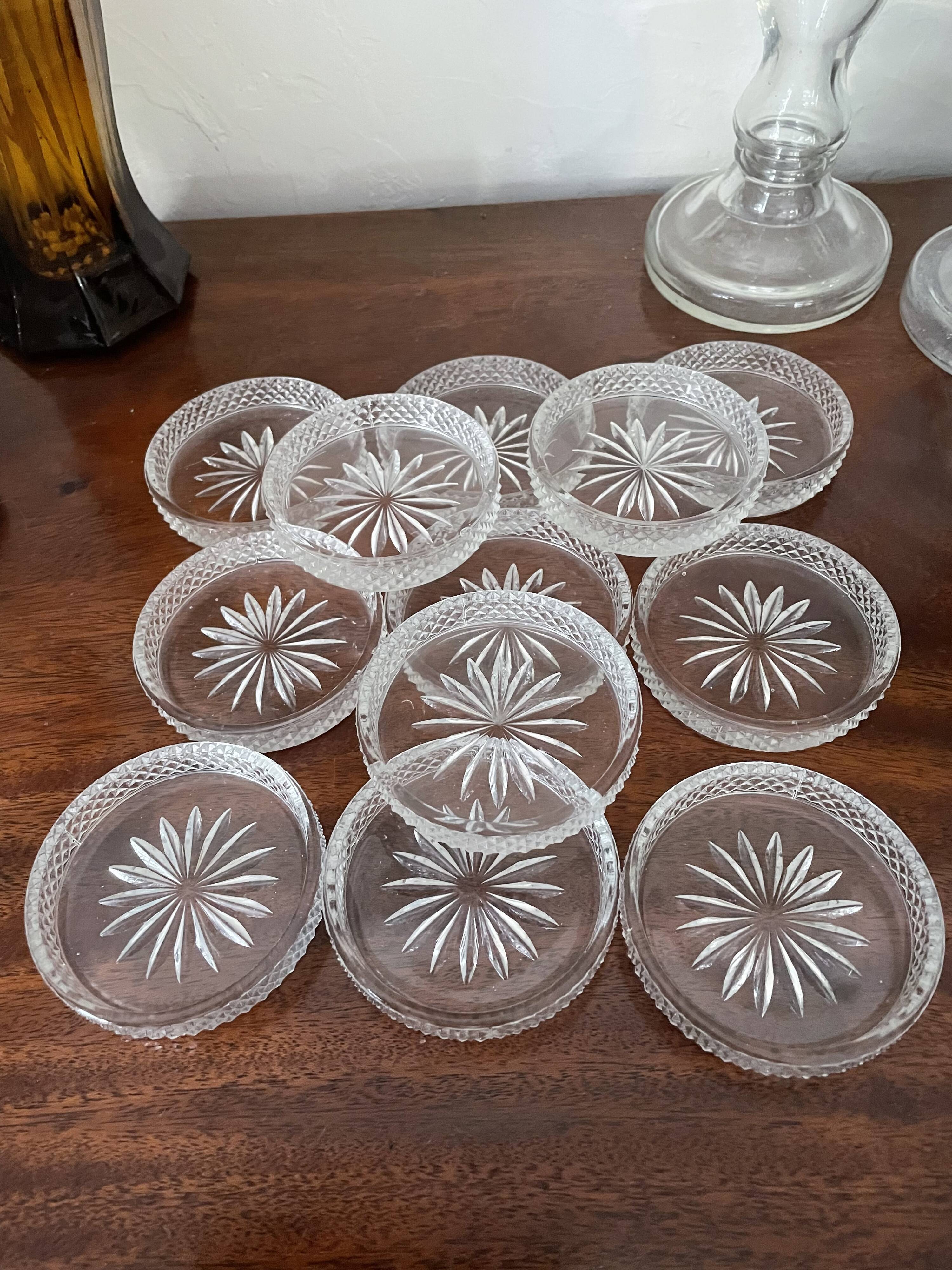 Vintage crystal coasters