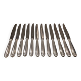 12 silver-plated table knives by Christofle Vendôme, 24.6cm