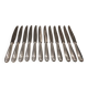 12 silver-plated table knives by Christofle Vendôme, 24.6cm