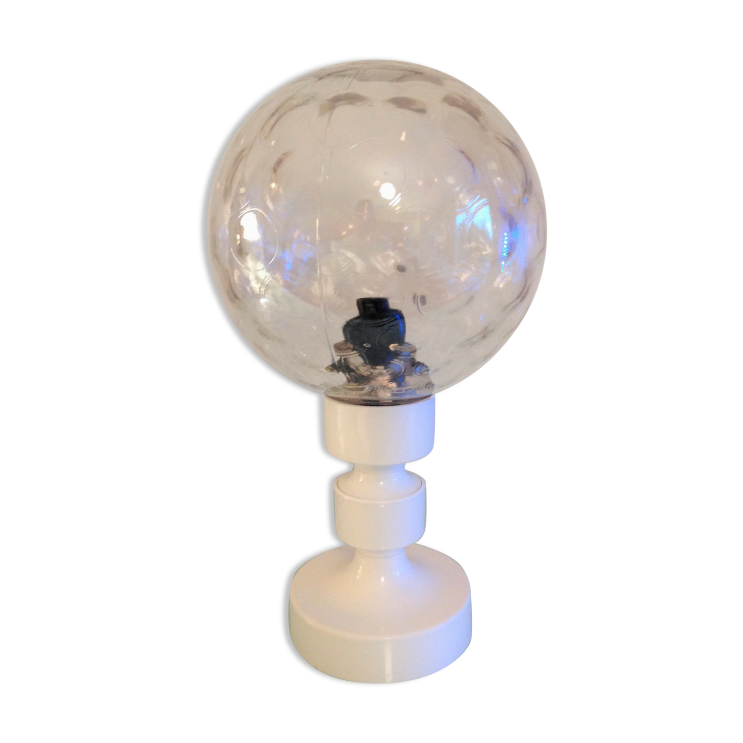 Bedside lamp globe in tinted glass / vintage 60s-70s