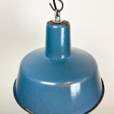Industrial Blue Enamel Factory Pendant Lamp, 1960s