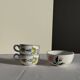 Set of 2 blue Quimper earthenware mugs H6.5 D15
