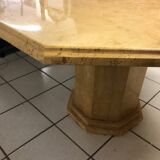 Octagonal Travertine Dining Table Circa 1980