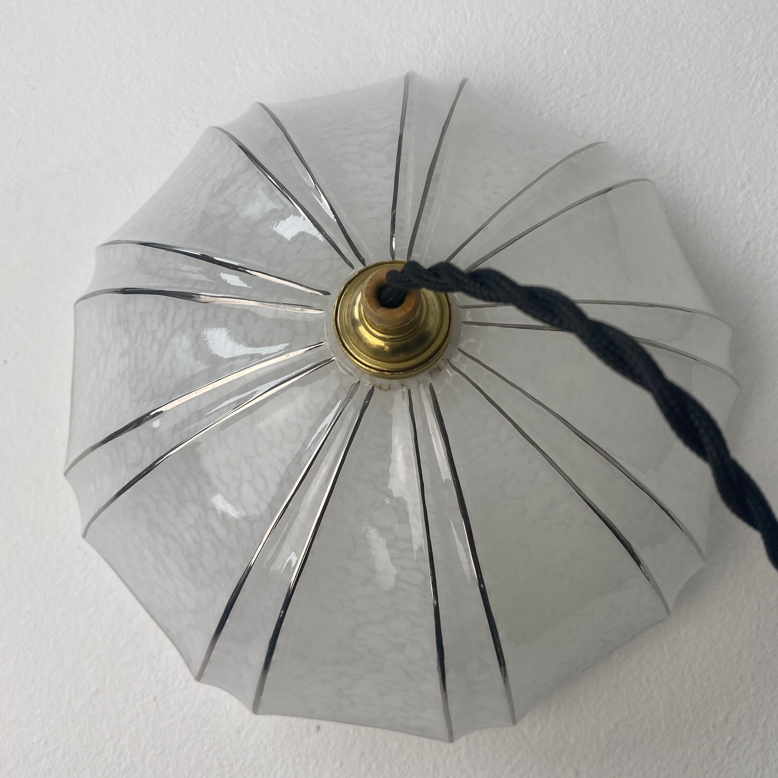 Pair of vintage art-deco pendant lamps