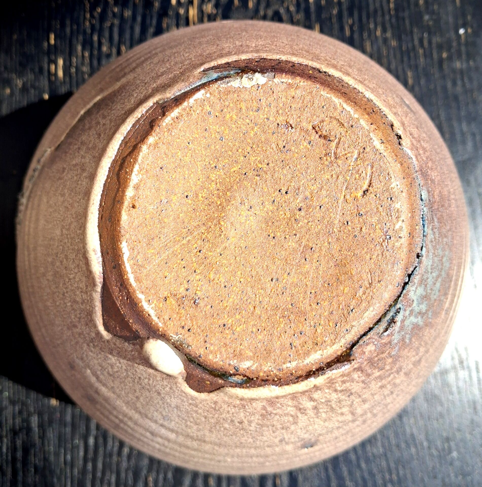 Glazed stoneware vase with a contemporary design, signed to be identified.