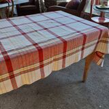 Old checkered tablecloth