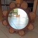 Vintage rattan flower mirror and cannage 60s/70s