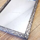 Small Art Petitdéco carved wooden mirror, Silver leaf - "Hector"