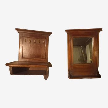 Set consisting of a mirror and a small entrance cabinet