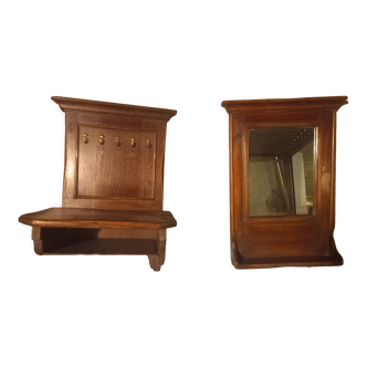 Set consisting of a mirror and a small entrance cabinet