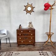 Chest of drawers semainier chiffonnier vintage oak 1950 style Art deco