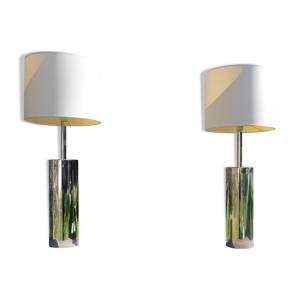 Pieds de lampe chrome