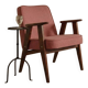Lounge Chair Retro Style Indian Pink Wool Upholstery Refurbished