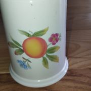 Vintage ceramic sugar bowl with fruit decoration – 1950s