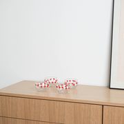 Set of glass bowls, Italian design, 1980s, made in Italy