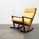 Mid-century Danish rocking chair set with footrest by Poul Volther for Frem Røjle, 1960s.