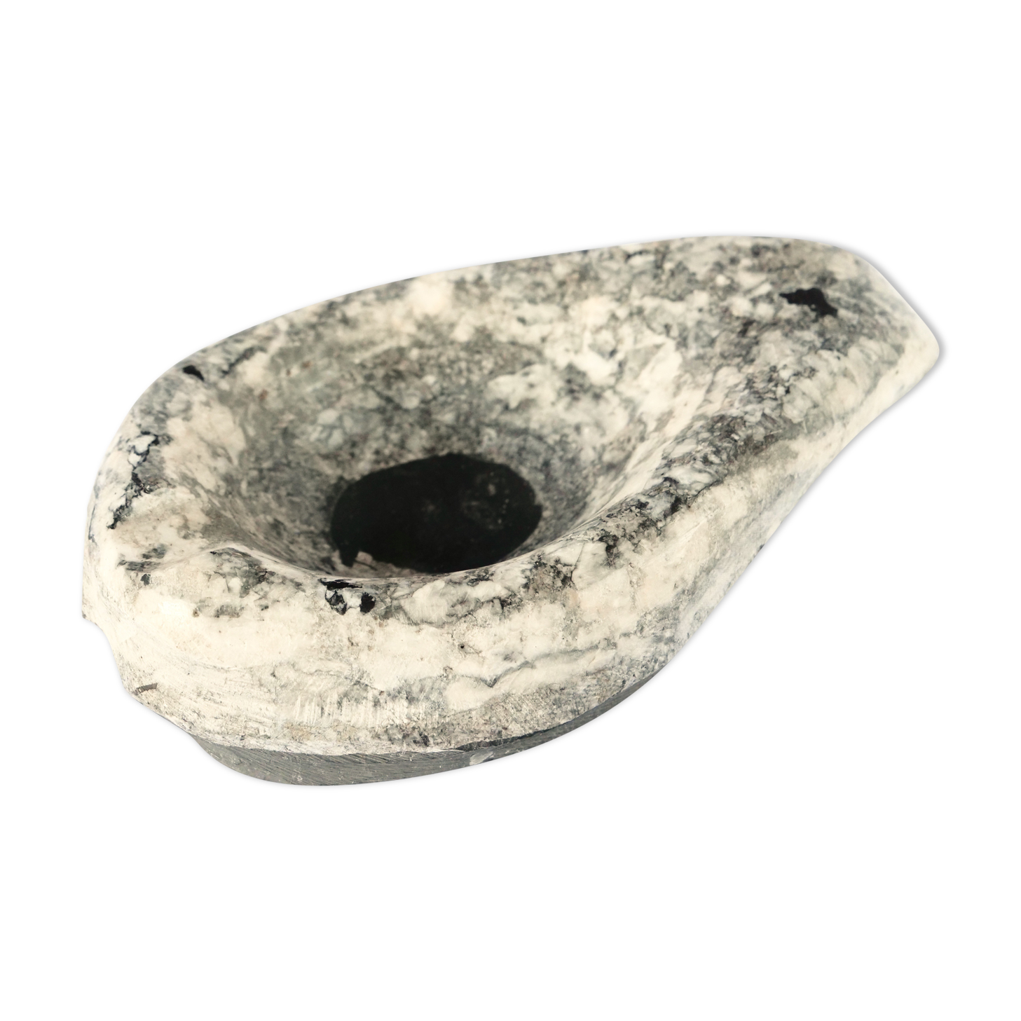 Free-form brutalist marble ashtray