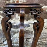 Colonial style pedestal table Indochina Asia vintage 1930s carved wood