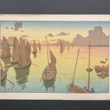 Lithograph by Henri Rivière The Sunset
