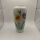 Vintage ceramic vase with floral decoration in Vallauris style from the 1960s retro.
