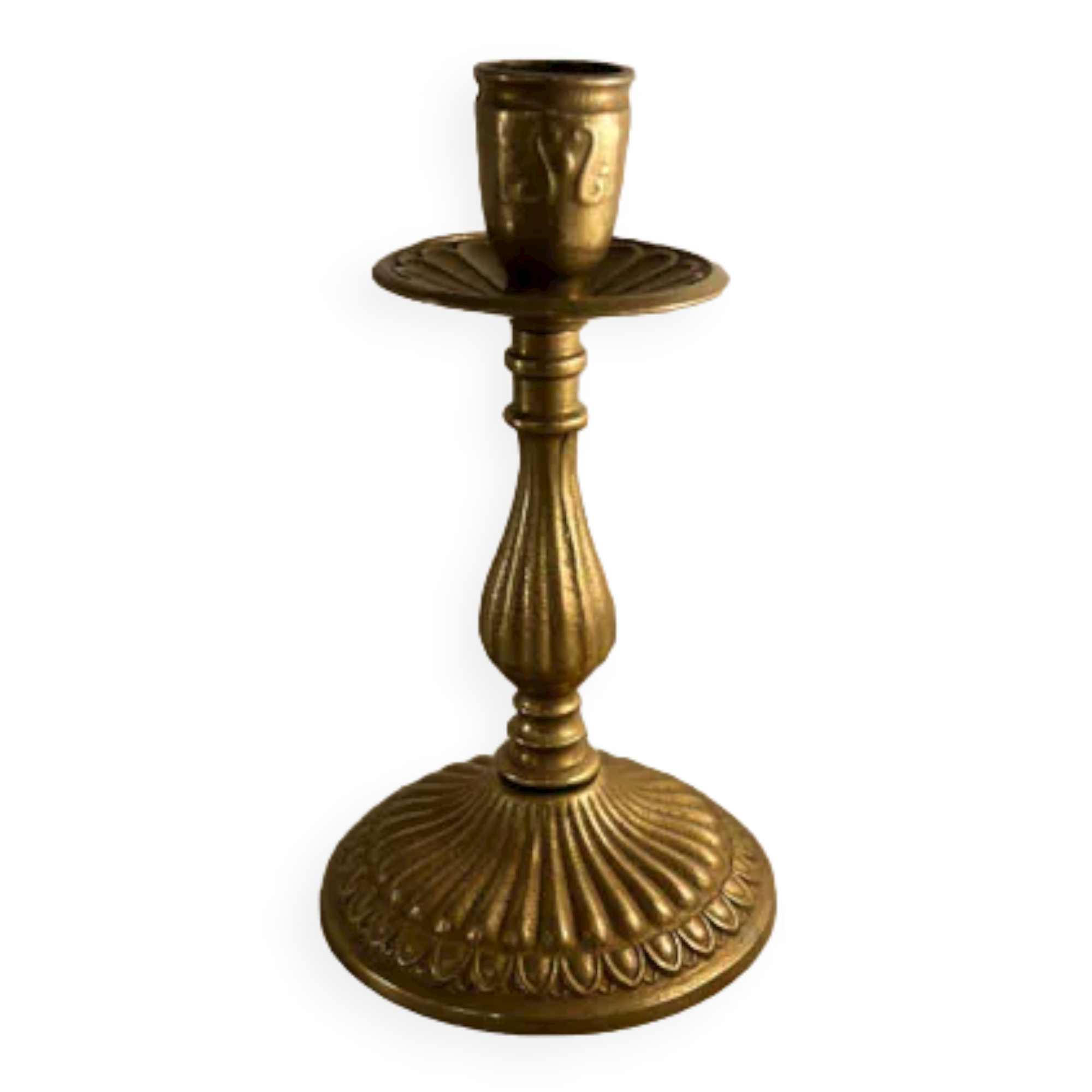 Gilded bronze candle holder