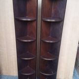 Pair of mahogany art deco style column corner cabinets