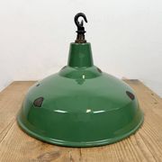 Industrial British Green Enamel Factory Pendant Lamp, 1960s