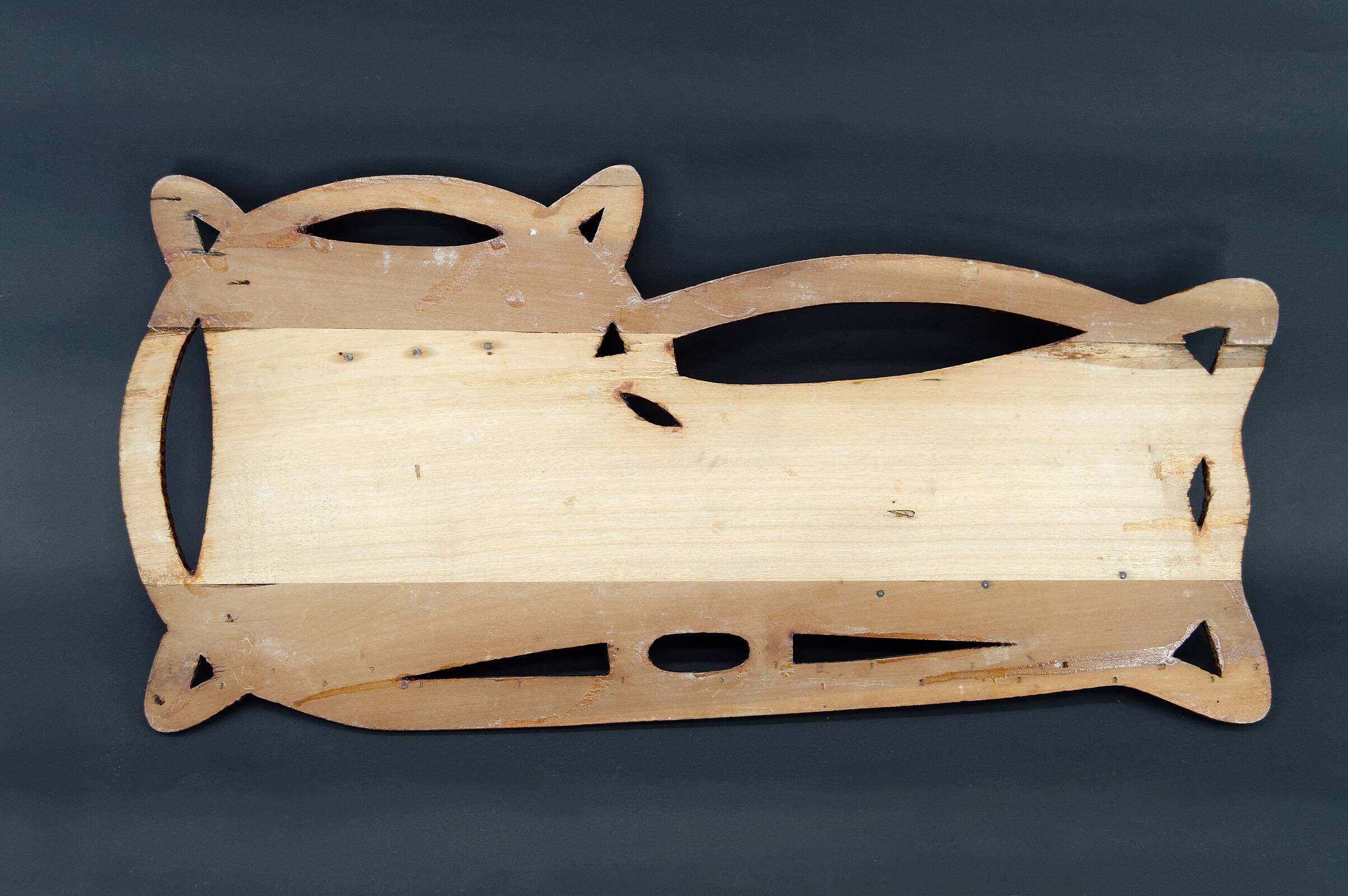 Art Nouveau wall shelf with poppies, France, circa 1900