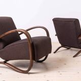 Set of 2 Art Deco Armchairs designed by J. Halabala, Model H269, 1930s