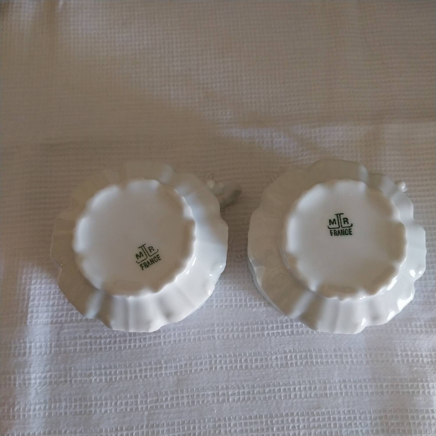Antique white porcelain Art Nouveau cups