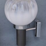 Three vintage wall lamps mazzega opalescent murano italy, year 70