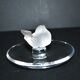 Lalique ashtray bowl Cheeky Sparrow crystal frosted and signed