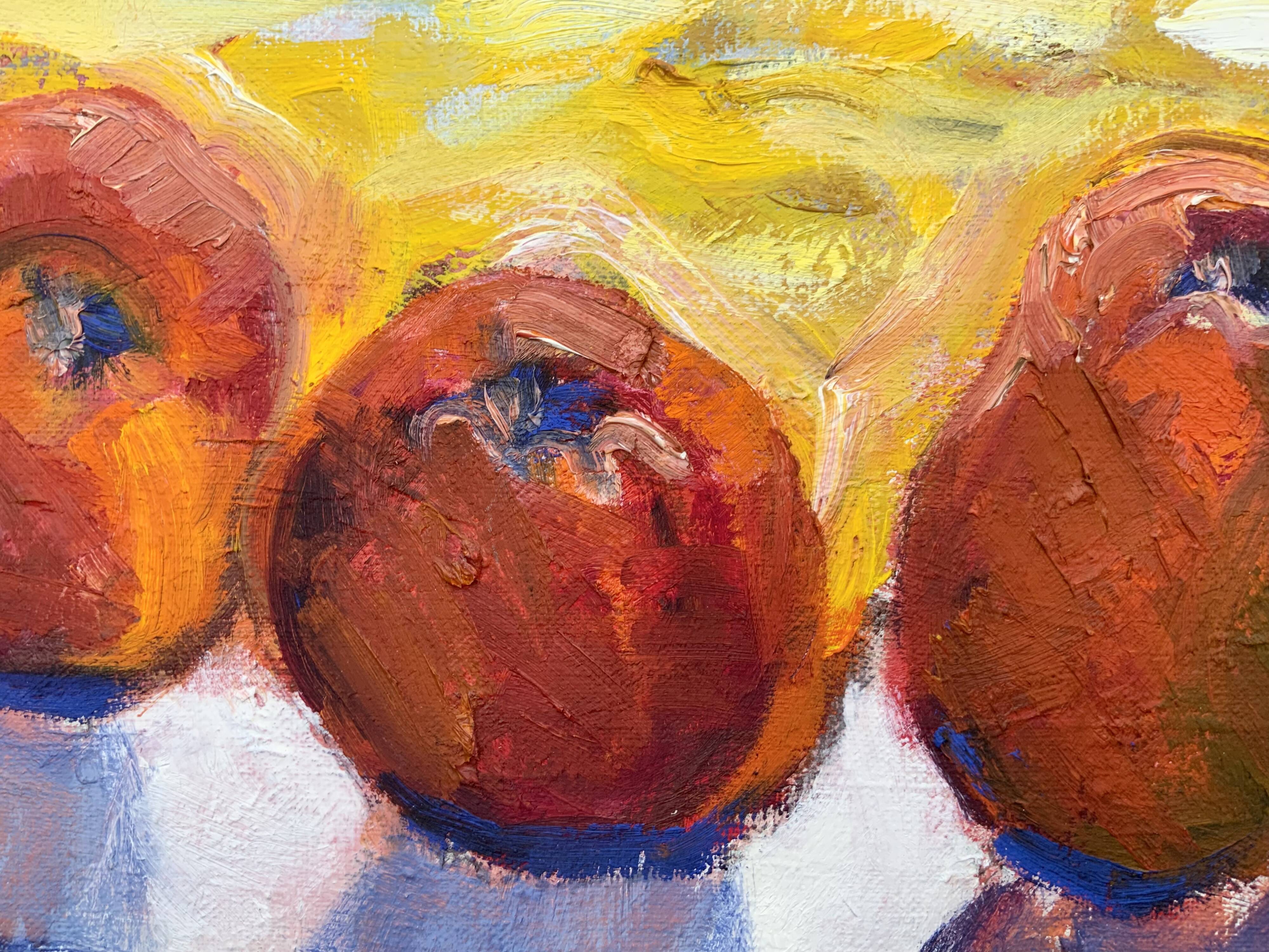 Vintage Expressionists Oil on Canvas with Apples, Signed by Bengt Anders