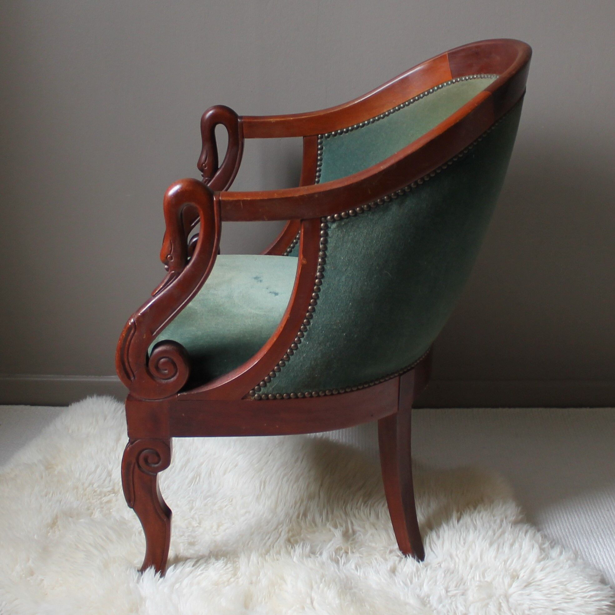 Bergère style restauration en acajou