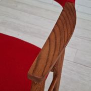 Danish armchair, 70s, reupholstered, kvadrat furniture wool, oak wood