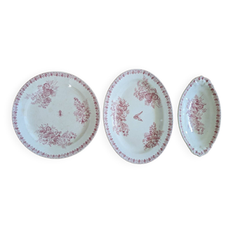 Set of three old dishes