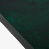 Table basse en parchemin teinté vert forêt par Aldo Tura années 60