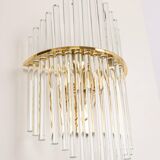 Pairs of magnificent crystal stem wall lights by Christoph Palme, Germany, 1970s.