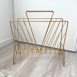 Vintage gold metal magazine rack