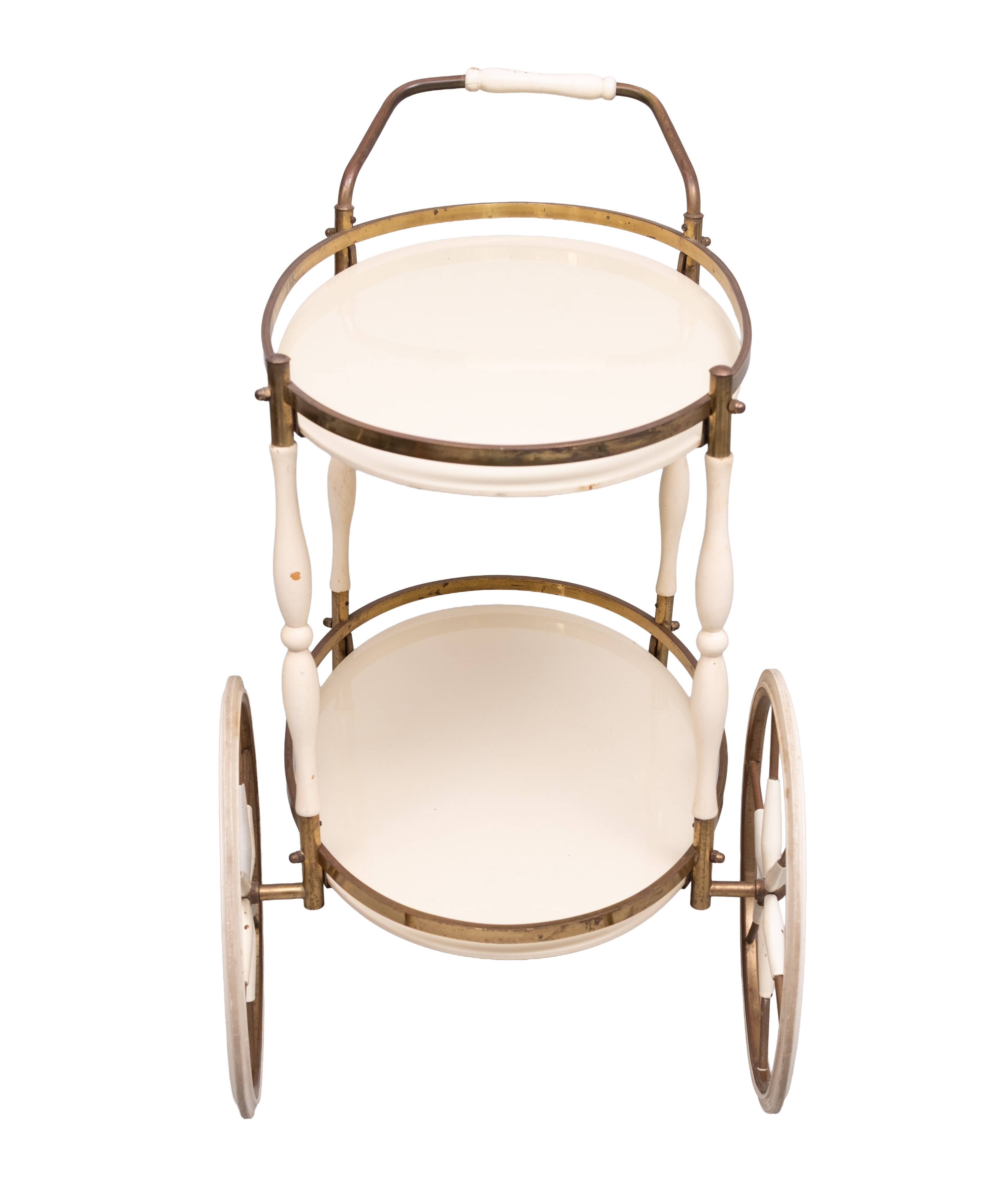 Oval shaped glass tops serving trolley Italy 1950s