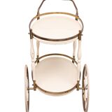 Oval shaped glass tops serving trolley Italy 1950s