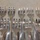 12 silver-plated oyster forks by the silversmith Ercuis, 12.2 cm