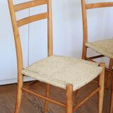Pair of Scandinavian straw chairs