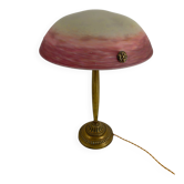 Important Art Deco lamp in bronze and glass paste, France, circa 1920.